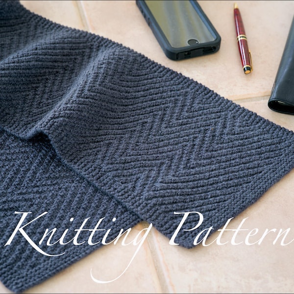 Lamberhurst Scarf – Knitting pattern – Mens scarf – Reversible – 3 versions – Instant download