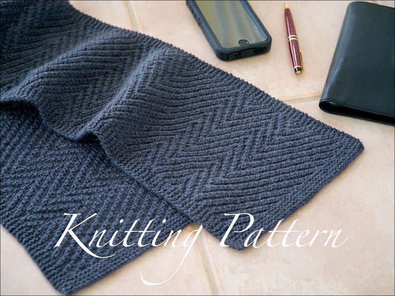 Lamberhurst Scarf Knitting pattern Mens scarf Reversible 3 versions Instant download image 1