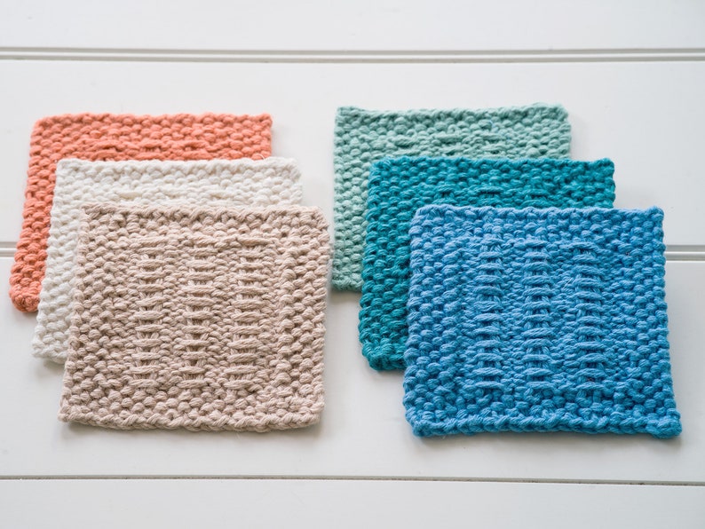 Somertide Placemats Knitting Pattern Placemat and coaster set Four sizes Instant download image 4