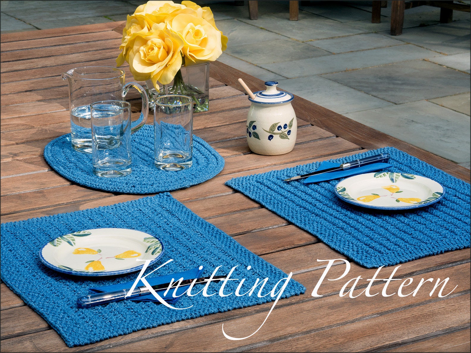 Mendip Placemats Knitting Pattern Knitted Placemats for Summer Dining