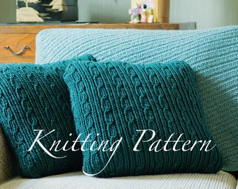 Verwood Cushions  - Knitting Pattern - Chunky knitted pillow - Instant download