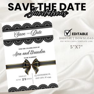 Save the Date-uitnodiging| Canvassjabloon | Bewerkbare bruiloft: bewaar deze datum | Digitale download| Aanpasbaar uitnodigingsontwerp | Trouwdatum: