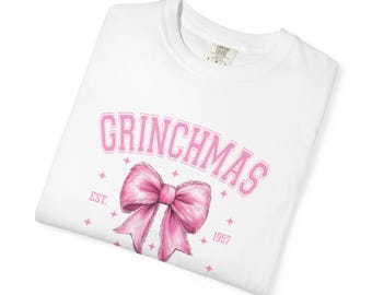 Brooke & Bear Grinchmas Whoville University Comfort Colors tee, Christmas Grinch Shirt, Holiday tshirt, Fun Festive Xmas Top, Cindy Lou