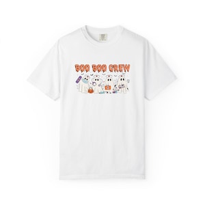 Koszulka Brooke&Bear Boo Boo Crew Nurse Doctor Unisex Comfort Colors, szpitalna, Halloween, gabinet pediatryczny, pielęgniarka pediatryczna, pielęgniarka, CNA
