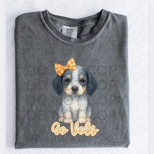 Brooke and Bear Vols Puppy mascot Youth T-Shirt, Kids Comfort Colors shirt, Tennessee fans, University of Tennessee Volunteers, baby Smokey