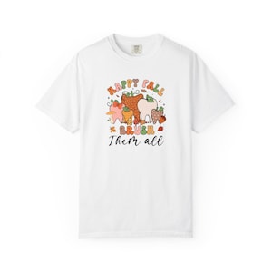 Brooke and Bear Comfort Colors Chemise d&#39;automne amusante « Happy Fall Brush them all », Cabinet dentaire, Hygiéniste, Dentiste, Humour oral, Dents, Sourires
