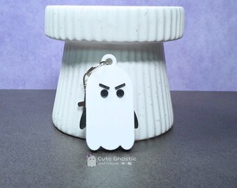 Angry Ghostie Keychain, Halloween Gift for Her, Spooky Keychain for Halloween