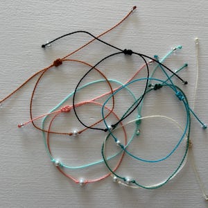 Pearl of Great Price | Adjustable Waterproof Waxed String Pearl Bracelet | Handmade