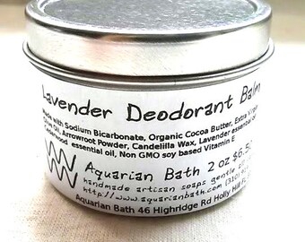Deodorant Balm Lavender Cedarwood - Natural Deodorant - Organic Deodorant - featured in the book Plastic Free - Vegan 2 oz