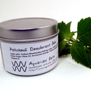 Patchouli Deodorant Balm - Natural Deodorant - Featured in the book Plastic Free - Vegan 2 oz