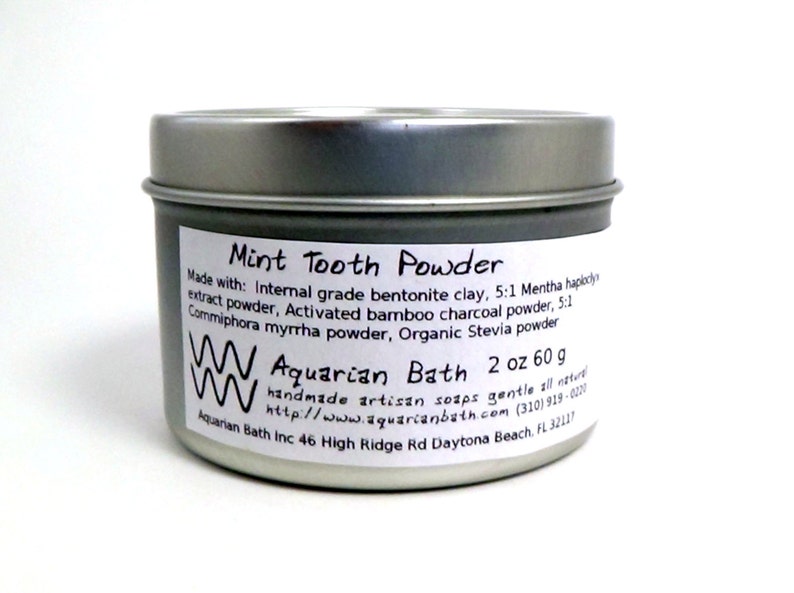 Mint Tooth Powder, Natural Toothpaste Alternative, Plastic free image 1