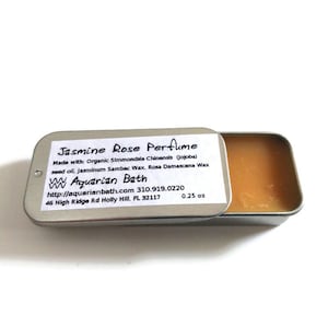 Jasmine Rose Solid Perfume, 0.25 oz, Aquarian Bath perfume