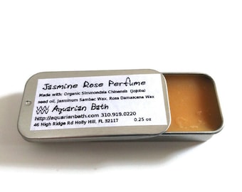 Jasmine Rose Solid Perfume, 0.25 oz, Aquarian Bath perfume