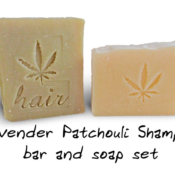 Lavendel Patchouli Hanf Shampoo Bar und Seife, handgefertigt von Aquarian Bath, 4,25-5,25 Unzen jeweils nach Gewicht