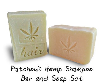 Patchouli Hemp Shampoo bar and Soap, Handmade by Aquarian Bath, 4.25-5.25 oz each by weight