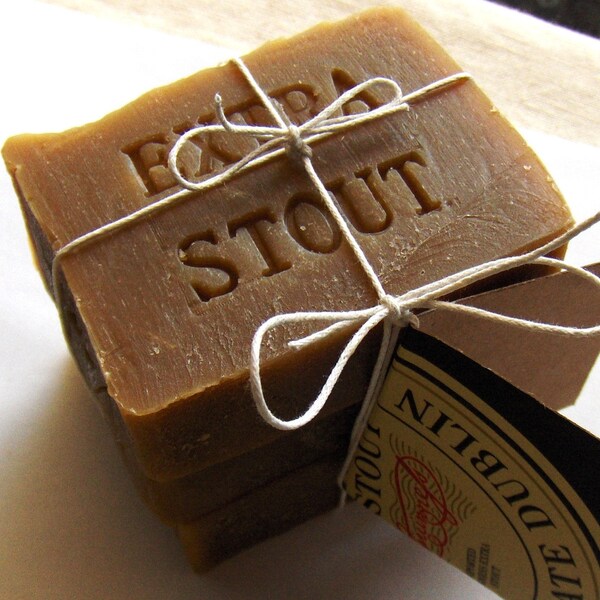 Beer Soap Set of 3 Gift Set  - Extra Dark Stout Soap - Beer Gift - Cedarwood Soap - Father's Day Gift for Dad