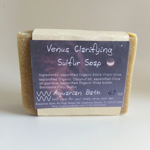 Venus Clarifying Sulfur Soap, Aquarian Bath, No added fragrance, 4.25 5 oz, 120 142 oz image 4