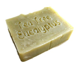 Tea Tree Eucalyptus Shampoo Bar, 4.25 - 5 oz, Aquarian Bath shampoo bar, for normal to flaky and oily scalp types