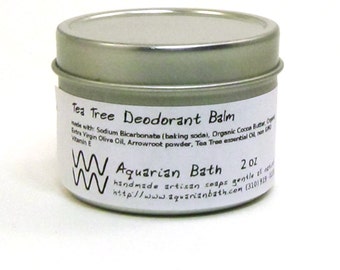 Tea Tree Deodorant Balm, Organic Deodorant, ecofriendly, 2 oz