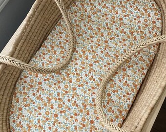 Vintage Mustard Floral Cotton - Custom-Made Fitted Sheet