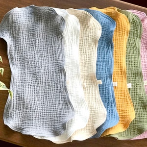 Set of 8 Stylish Burp Cloths made with Organic Cotton Double Gauze 2 layers - Spit up, Spills and Drool - Baby Shower Gift Boy or Girl