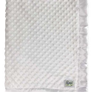 Minky Dot Cozy Baby Blanket with Satin Edging - Lovey, My Blankie, Toddler, Stroller, Crib or Cot Sizes - Travel Blanket