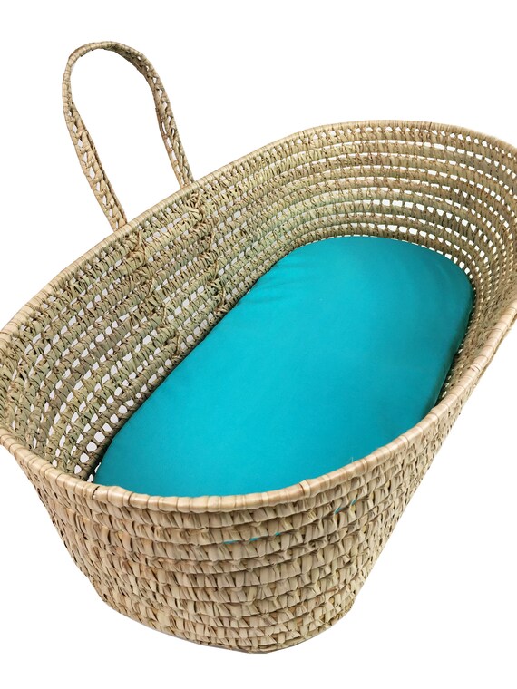 blue moses basket sheets