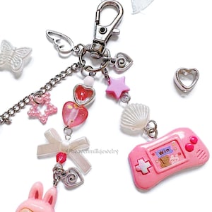 Labubu Monster inspiriert Perlen Schlüsselanhänger, Taschenanhänger, Kawaii Spielzeug Figur Anhänger, Pop Mart Blind Box Geschenk, Gamer Girl Accessoires