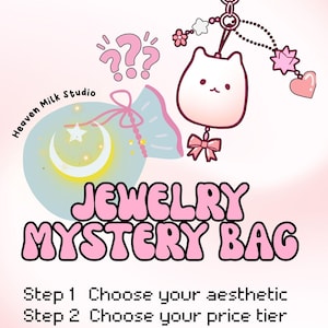 Esthetische sieraden mysterie cadeauzakje, handgemaakte verrassingstas met kralen coquette, cottagecore, kawaii, y2k, acubi, celestial blind verrassingscadeau