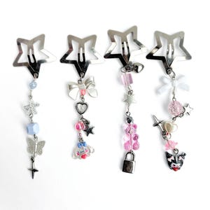 Pinzas para el cabello kawaii lindas para niñas en forma de estrella, accesorios de gatito hechos a mano, dibujos animados de anime, coquetas, pasadores para el cabello, ideas de regalos para hijas.