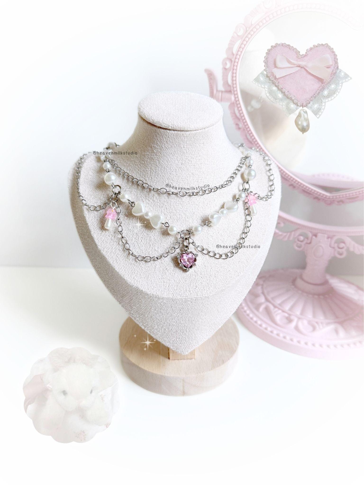 XIHIRCD Ciondolo Telefono Stella, Catena Telefono Argento Stella Perla Cinturino Telefono Carino Estetico Decorativo Y2K Cordino Telefono Accessori per Donne Ragazze Portachiavi Borse Decorazione