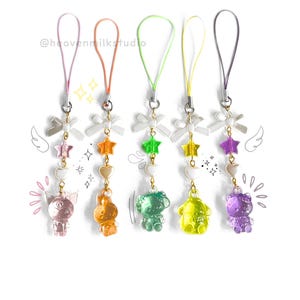 Kawaii Beaded HK Phone Charm Strap, Cute Personalized Keychain Accessory, Handmade Coquette Jewelry Gift, Y2K Pastel Bag charm or iPhone