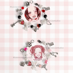 Matching Beaded Nana Friendship Bracelets Set, Couple Bestie Anime Jewelry Gift, Kawaii Hachi, y2k coquette Grunge manga Osaki Accessories