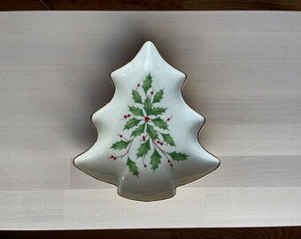 Lenox Holiday Christmas Tree Figural Party Plate