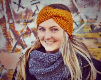 KNIT PATTERN Geneva Earwarmer PDF File // Whatcom Knit Co, instant download, handknit headband, geneva