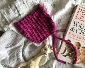 PATRÓN DE PUNTO Willow Bonnet Archivo PDF // Whatcom Knit Co, descarga instantánea, gorro de bebé tejido a mano, sauce