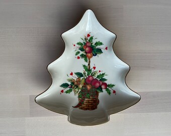 Lenox Holiday Tartan Christmas Tree Figural Party Plate