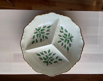 Lenox Holiday 3-Part Relish Dish