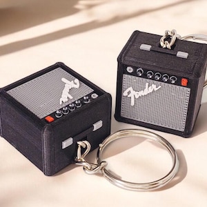 Sleutelhanger mini-gitaarversterker | Sleutelhanger Fender versterker | Muzikantcadeau | Accessoires voor gitaristen | Rock-'n-roll-sleutelhanger