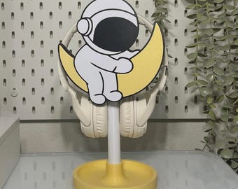 Astronaut Gamer Decor Phone Stand, cute desk accessory, gift idea, Cute Headphone Holder for Children, Space Setup, Fun Desk Accessory