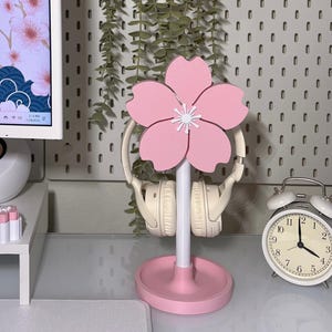 Sakura Headphone Stand: Kawaii Cherry Blossom Desk Decor