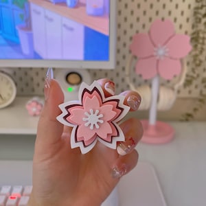 Sensory ASMR Clicker, Stress & Anxiety Relief, Sakura Clicker Fidget Toy, Cherry Blossom Clicker, 3D Printed Fidget Clicker, Clicker Fidget