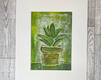 sansevieria plant 1 monoprint