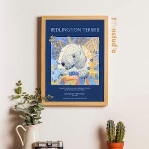 Bedlington Terrier Art Print: Funky Dog Portrait (Digital Download)