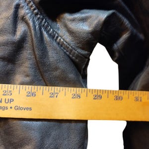 Vintage Irvine Park Mens Black Leather Jacket Parka Coat HM READ Measurements afbeelding 9