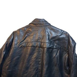 Vintage Irvine Park Mens Black Leather Jacket Parka Coat HM READ Measurements afbeelding 7