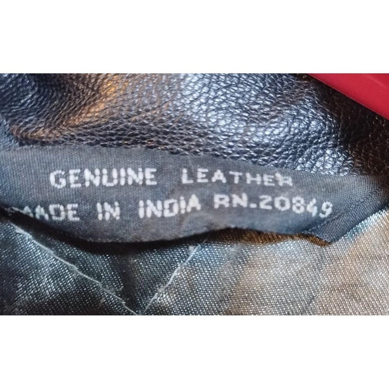 Vintage Irvine Park Mens Black Leather Jacket Parka Coat HM READ Measurements afbeelding 4