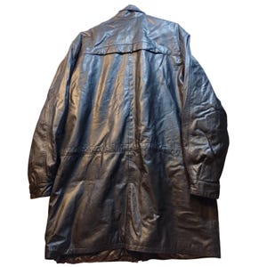 Vintage Irvine Park Mens Black Leather Jacket Parka Coat HM READ Measurements afbeelding 6