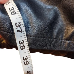 Vintage Irvine Park Mens Black Leather Jacket Parka Coat HM READ Measurements afbeelding 10