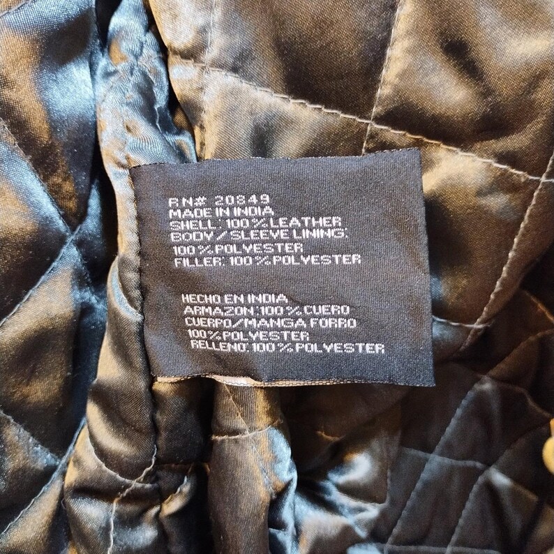 Vintage Irvine Park Mens Black Leather Jacket Parka Coat HM READ Measurements afbeelding 11